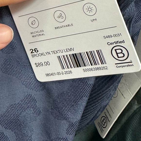 3X (24/26) - ATHLETA Brooklyn Textured Ankle Pant Blue Animal Print Leopard NEW - Picture 3 of 3